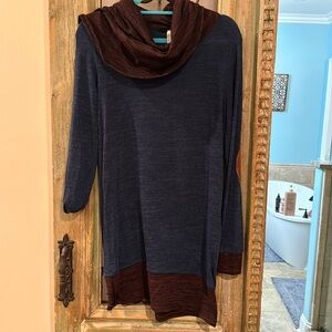 Bellamie sweater dress with patch elbows